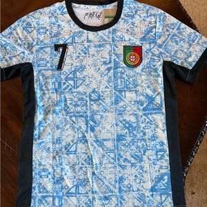 Portugal Ronaldo Number 7 Blue Soccer Jersey